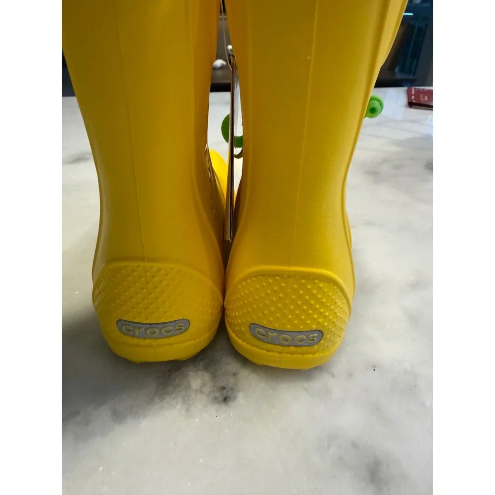 Crocs Handle It Rain Boot Kids Size C11 Yellow Waterproof Pull On 12803 New